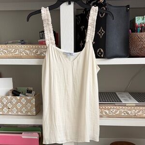 Beautiful Naked Zebra Cream Ruched Strap Lined Camisole! Size Medium.